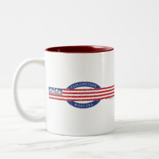 Patriotic Yellowstone Montana Zweifarbige Tasse