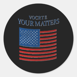 Patriotic Your Vote's American Flag Design Sticker
