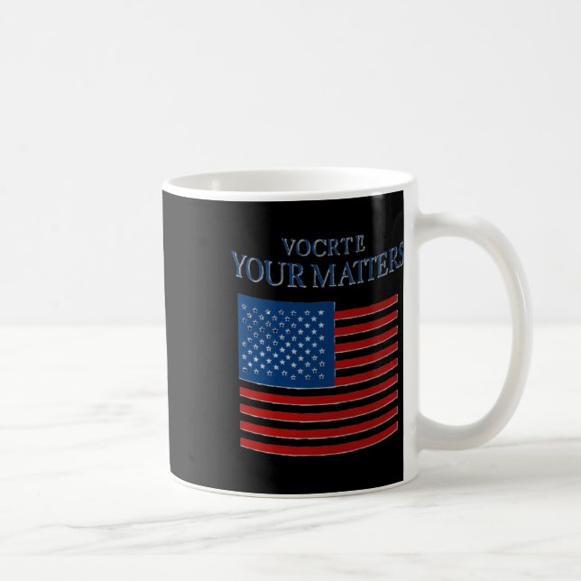 Patriotic Your Vote's American Flag Design Sticker Kaffeetasse (Rechts)