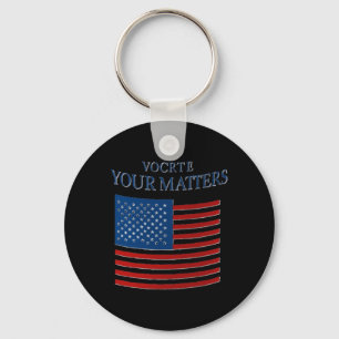 Patriotic Your Vote's American Flag Design Sticker Schlüsselanhänger