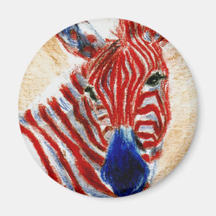 Patriotic Zebra Magnet