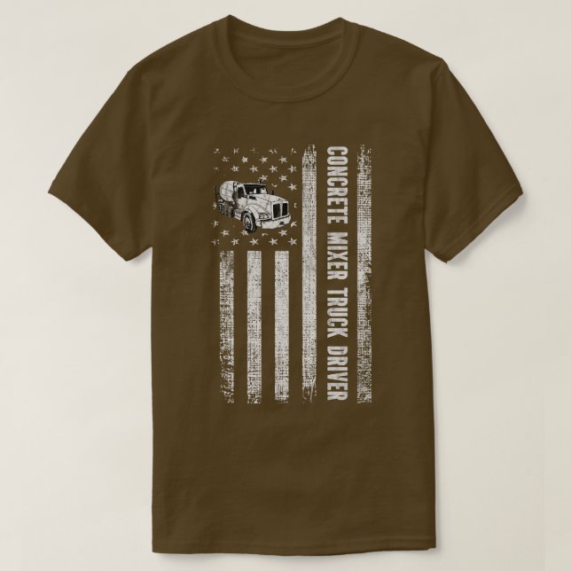 Patriotic Zement Betonmischwagen Fahrer Ameri T-Shirt (Design vorne)