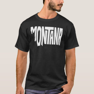 Patriotic Zuhause Staat Map Montana Text Shape des T-Shirt