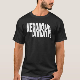 Patriotic Zuhause Staat Map von Nebraska Text Shap T-Shirt