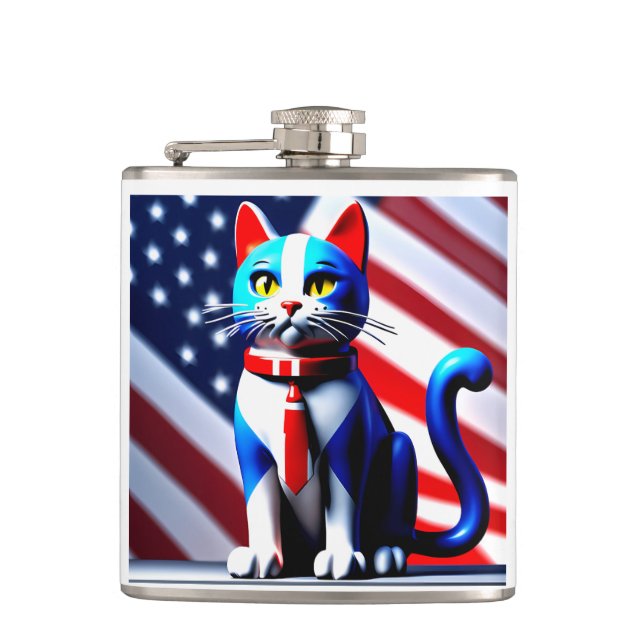 Patriotikkatze Flachmann (Vorderseite)