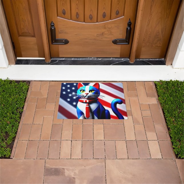 Patriotikkatze Fußmatte (Außenbereich)