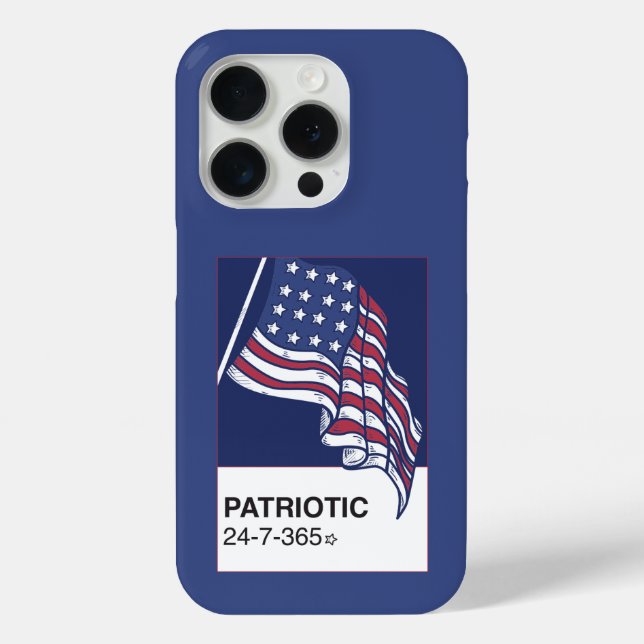 Patriotisch 24.7.365 Case-Mate iPhone hülle (Rückseite)