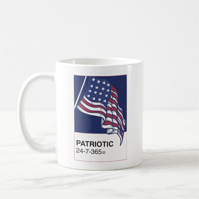 Patriotisch 24.7.365 kaffeetasse (Links)