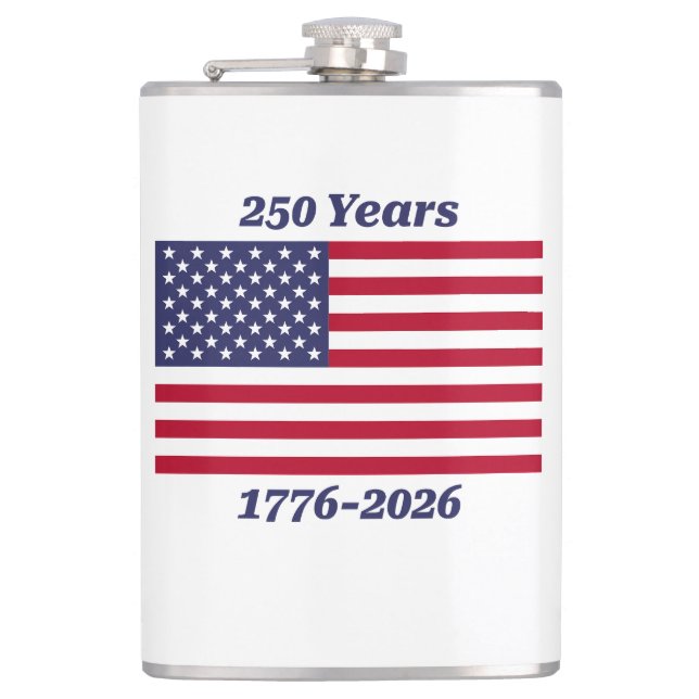 Patriotisch 250 Jahre 1776-2026 Flachmann (Vorderseite)