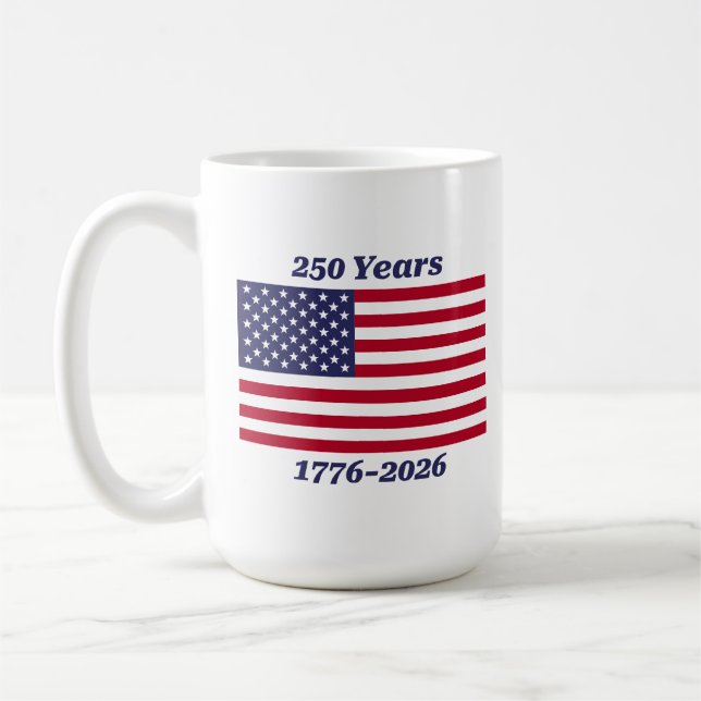 Patriotisch 250 Jahre 1776-2026 Kaffeetasse (Links)