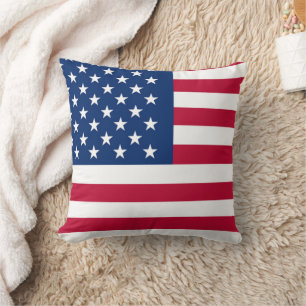 Patriotisch American Red White Blue Custom Monogra Kissen