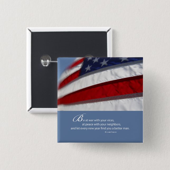 Patriotisch, amerikanische Flagge Button (Vorne & Hinten)