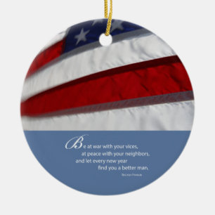 Patriotisch, amerikanische Flagge Keramik Ornament