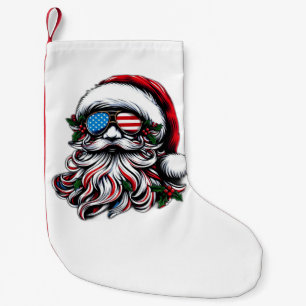 Patriotisch-amerikanischer Weihnachtsmann Kleiner Weihnachtsstrumpf