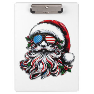 Patriotisch-amerikanischer Weihnachtsmann Klemmbrett