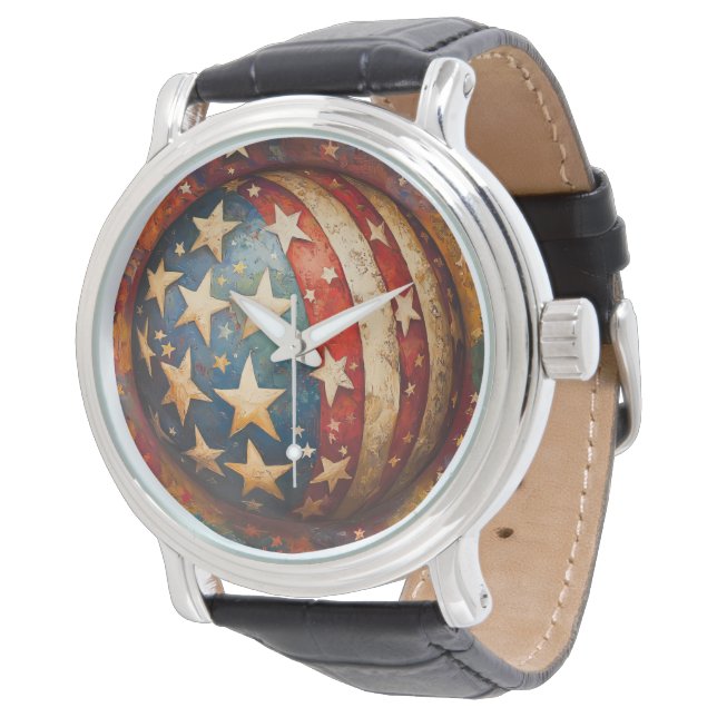 Patriotisch Armbanduhr (Schrägansicht)