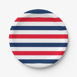 Patriotisch-blaue Streifen Pappteller