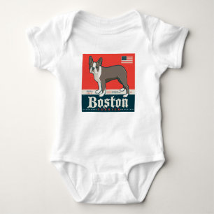 Patriotisch Boston Terrier Baby Strampler