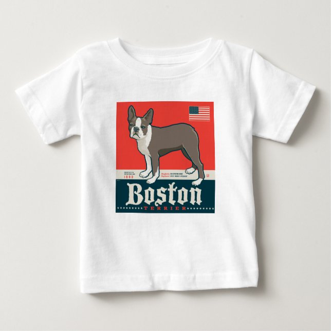 Patriotisch | Boston Terrier Baby T-shirt (Vorderseite)