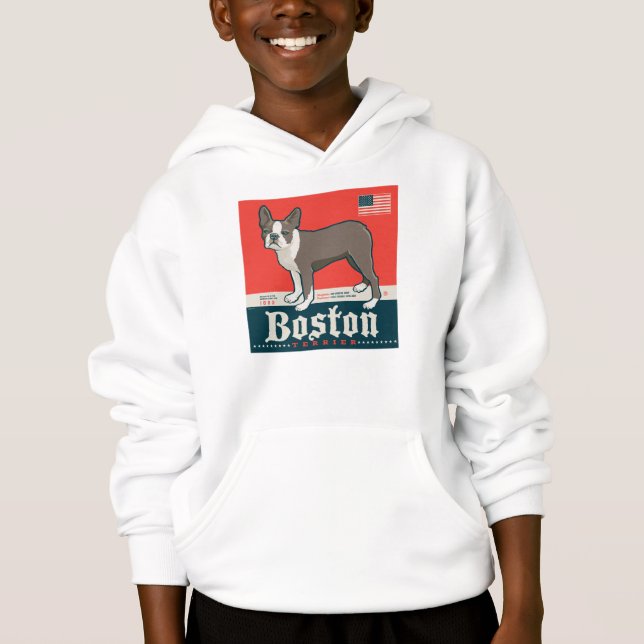 Patriotisch | Boston Terrier Hoodie (Vorderseite)