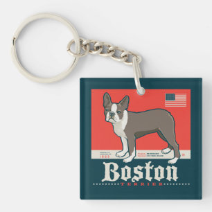 Patriotisch   Boston Terrier Schlüsselanhänger