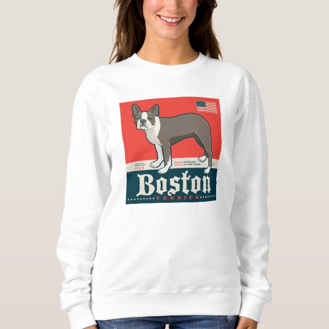 Patriotisch | Boston Terrier Sweatshirt (Vorderseite)