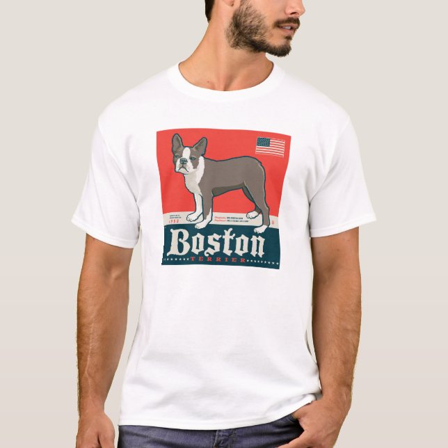 Patriotisch | Boston Terrier T-Shirt (Vorderseite)