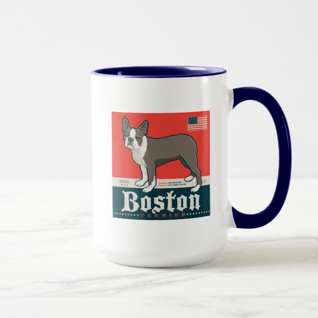 Patriotisch | Boston Terrier Tasse (Rechts)