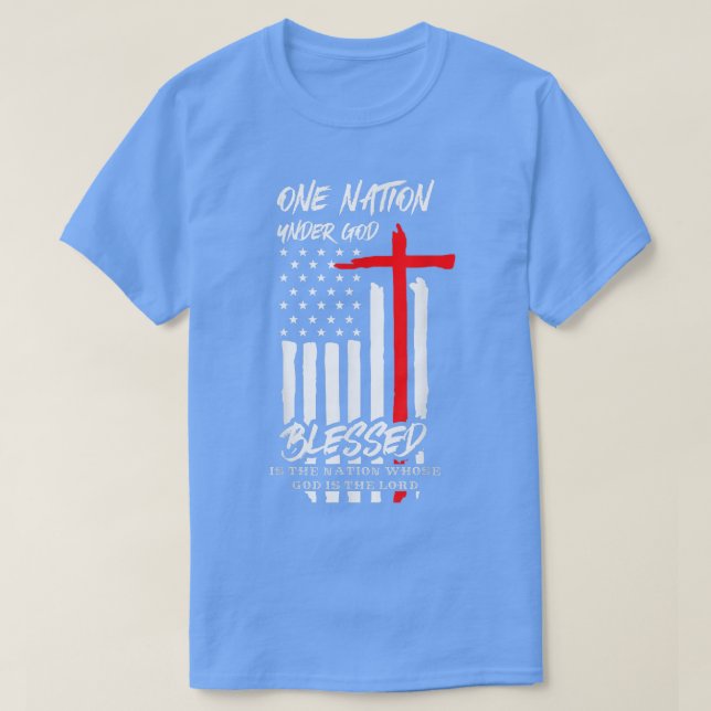 Patriotisch Christlich gesegnet eine Nation unter  T-Shirt (Design vorne)