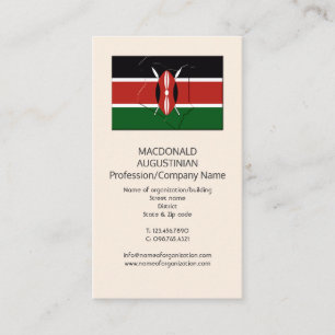 Patriotisch  FLAG KENIA  Add Logo Business Card Visitenkarte