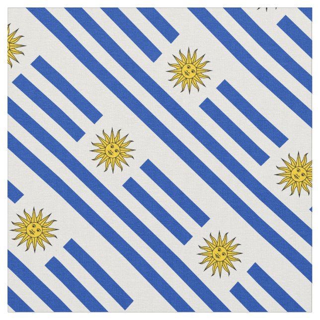 Patriotisch: Flagge Uruguays Stoff (Nahaufnahme)