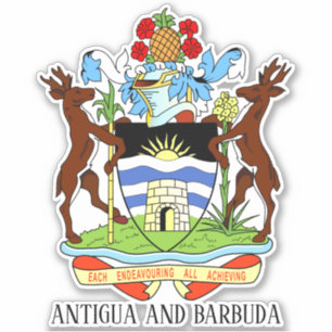 Patriotisch für Antigua und Barbuda National Coat Aufkleber
