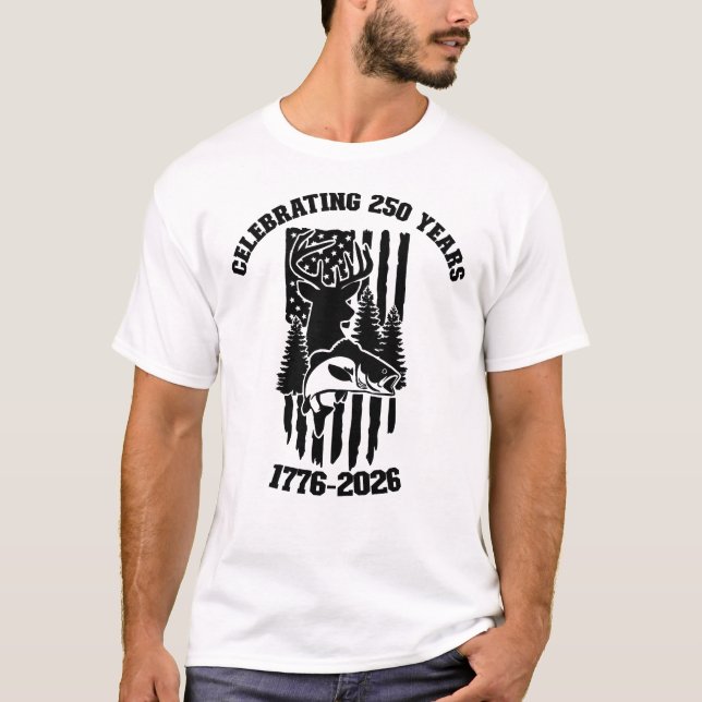 Patriotisch für die Jagd und Fischerei unter ameri T-Shirt (Vorderseite)