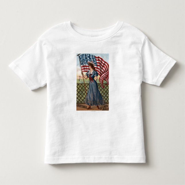 Patriotisch gekleidete Frau Kleinkind T-shirt (Vorderseite)