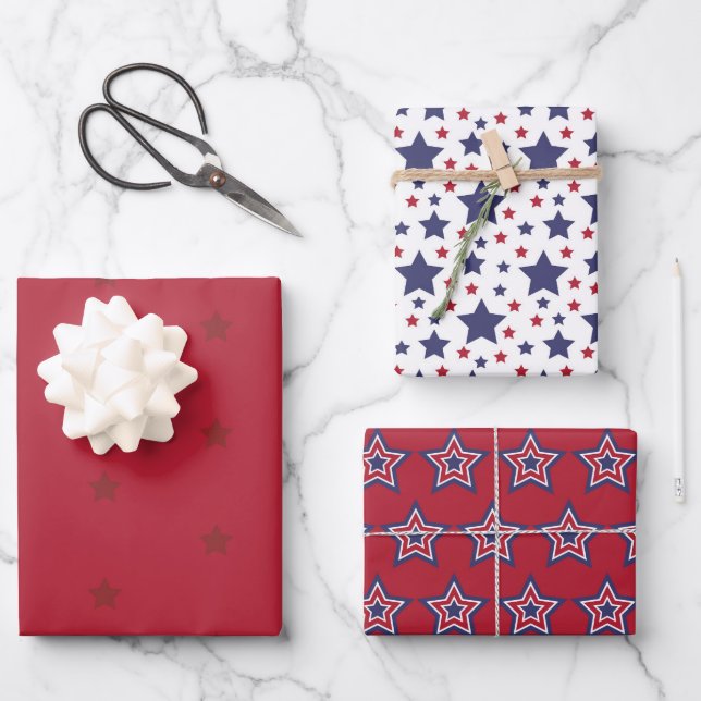 Patriotisch  geschenkpapier set (Vorderseite)