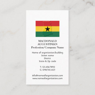 Patriotisch  GHANA FLAG  Foto Business Card Visitenkarte