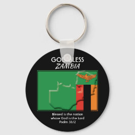 Patriotisch | Gott segne | ZAMBIA FLAG Schlüsselanhänger