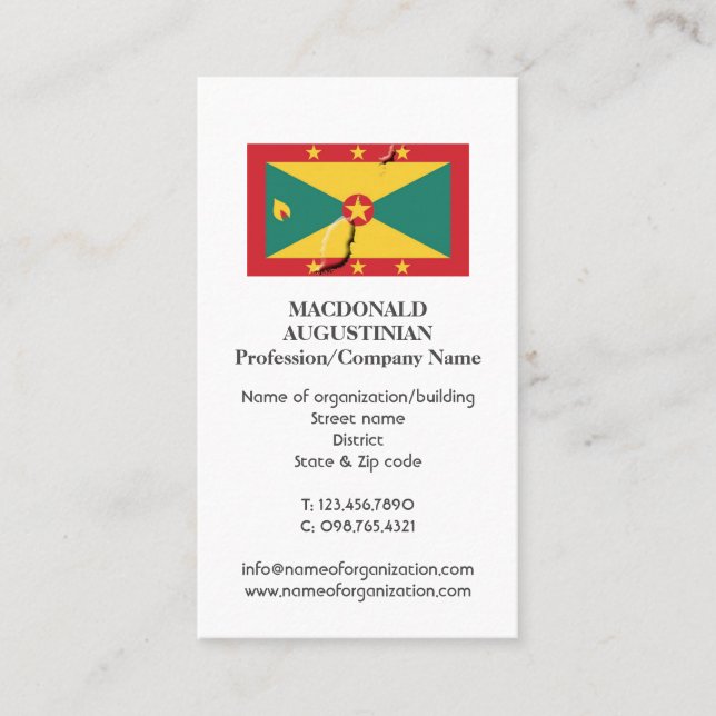 Patriotisch | GRENADA FLAG | Foto Business Card Visitenkarte (Vorderseite)