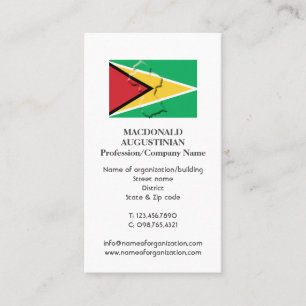 Patriotisch  GUYANA FLAG  Foto Business Card Visitenkarte
