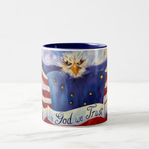 Patriotisch in Gott vertrauen wir Tasse 15oz
