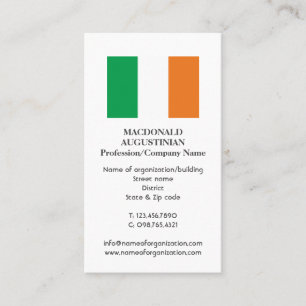 Patriotisch IRLAND FLAG Foto Business Card Visitenkarte