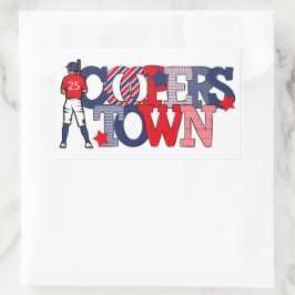 Patriotisch kooperiert Baseball Player Jahr Rechteckiger Aufkleber