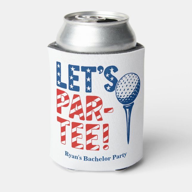 Patriotisch "Lass's Par-T-Shirt!" Golf Can Cooler Dosenkühler