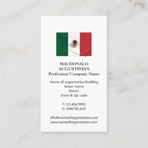 Patriotisch   MEXICO FLAG   Foto Business Card Visitenkarte