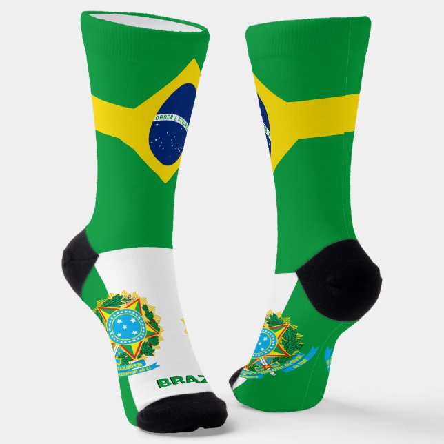 Patriotisch, Nachhaltiges Brasilien, Brasiliens Fl Socken (Gewinkelt)