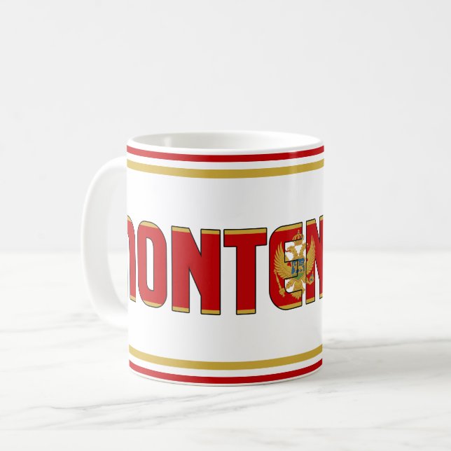 Patriotisch-Nationalflagge Montenegro Kaffeetasse (Vorderseite Links)