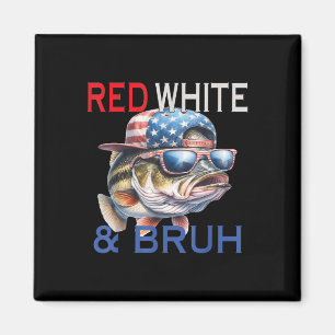 Patriotisch Red White & amp; Bruh America B Fische Magnet