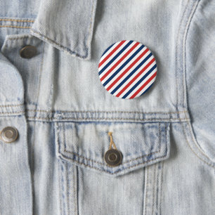 Patriotisch Rot Weiß und Blau Streifen Button
