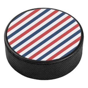 Patriotisch Rot Weiß und Blau Streifen Eishockey Puck