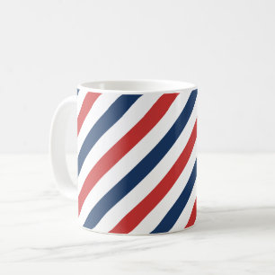 Patriotisch Rot Weiß und Blau Streifen Kaffeetasse